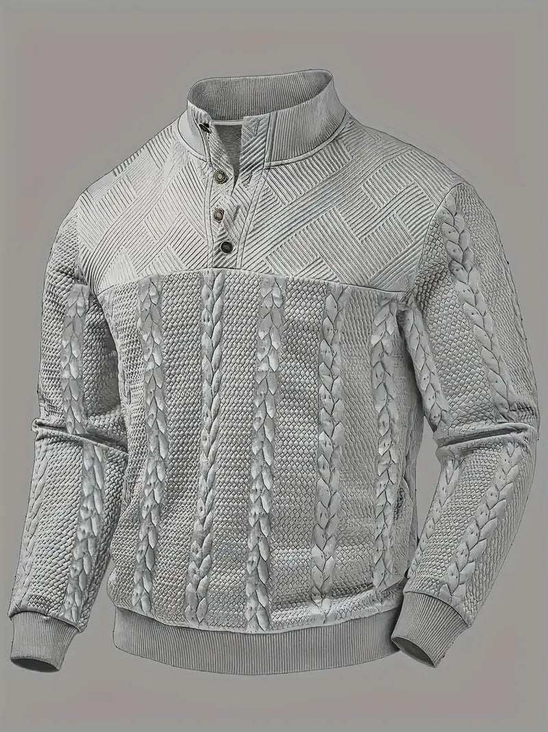 Dawson - Langærmet Henley Sweater Med Striber