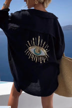 Selma | Blå Øje Skjorte i Bomuldsgaze