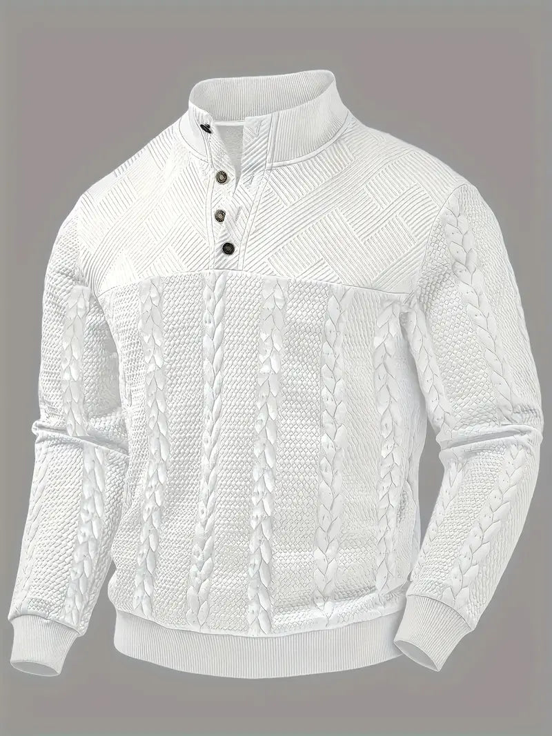 Dawson - Langærmet Henley Sweater Med Striber