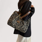 GEOVANA | SHOPPINGTASKE I CANVAS MED LEOPARDMØNSTER