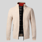 Ejner - Strikket vest med ternet mønster indeni