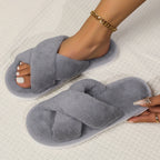 Helen | Stilfulde Pelsede Cross-Strap Hjemmesko