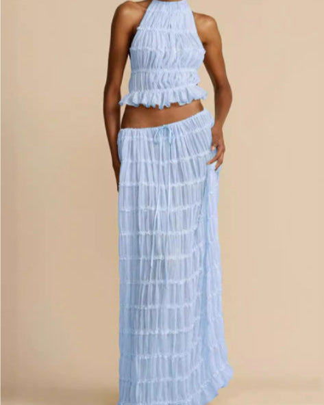 Sæt Elena | Haltertop + Nederdel – Let & Åndbar