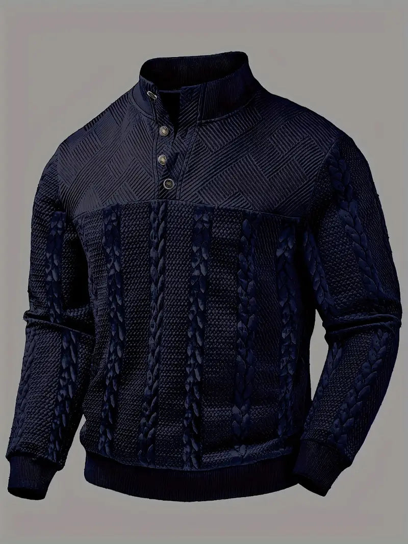 Dawson - Langærmet Henley Sweater Med Striber