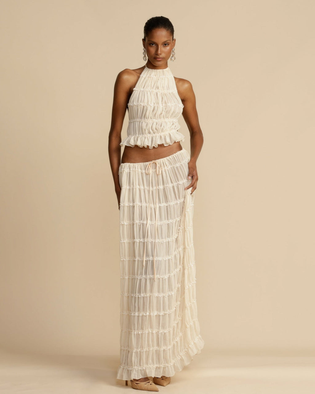 Sæt Elena | Haltertop + Nederdel – Let & Åndbar