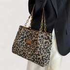 GEOVANA | SHOPPINGTASKE I CANVAS MED LEOPARDMØNSTER