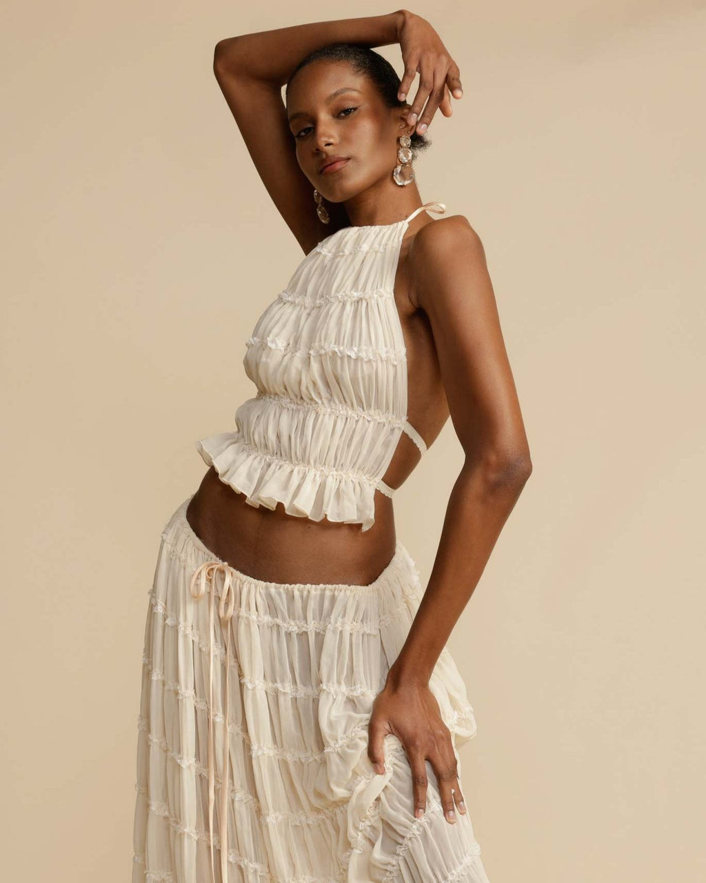 Sæt Elena | Haltertop + Nederdel – Let & Åndbar