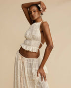 Sæt Elena | Haltertop + Nederdel – Let & Åndbar