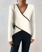 Yzabelle | Kietaisuneule, jossa kontrastivärinen reuna