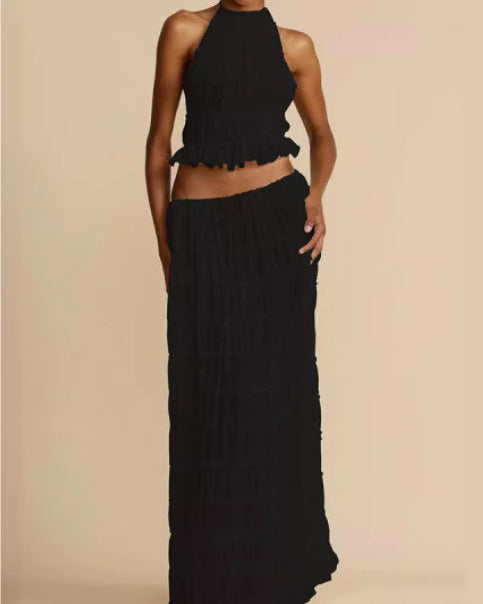 Sæt Elena | Haltertop + Nederdel – Let & Åndbar