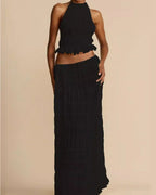 Sæt Elena | Haltertop + Nederdel – Let & Åndbar