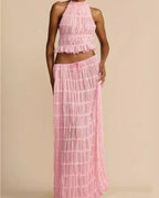 Sæt Elena | Haltertop + Nederdel – Let & Åndbar