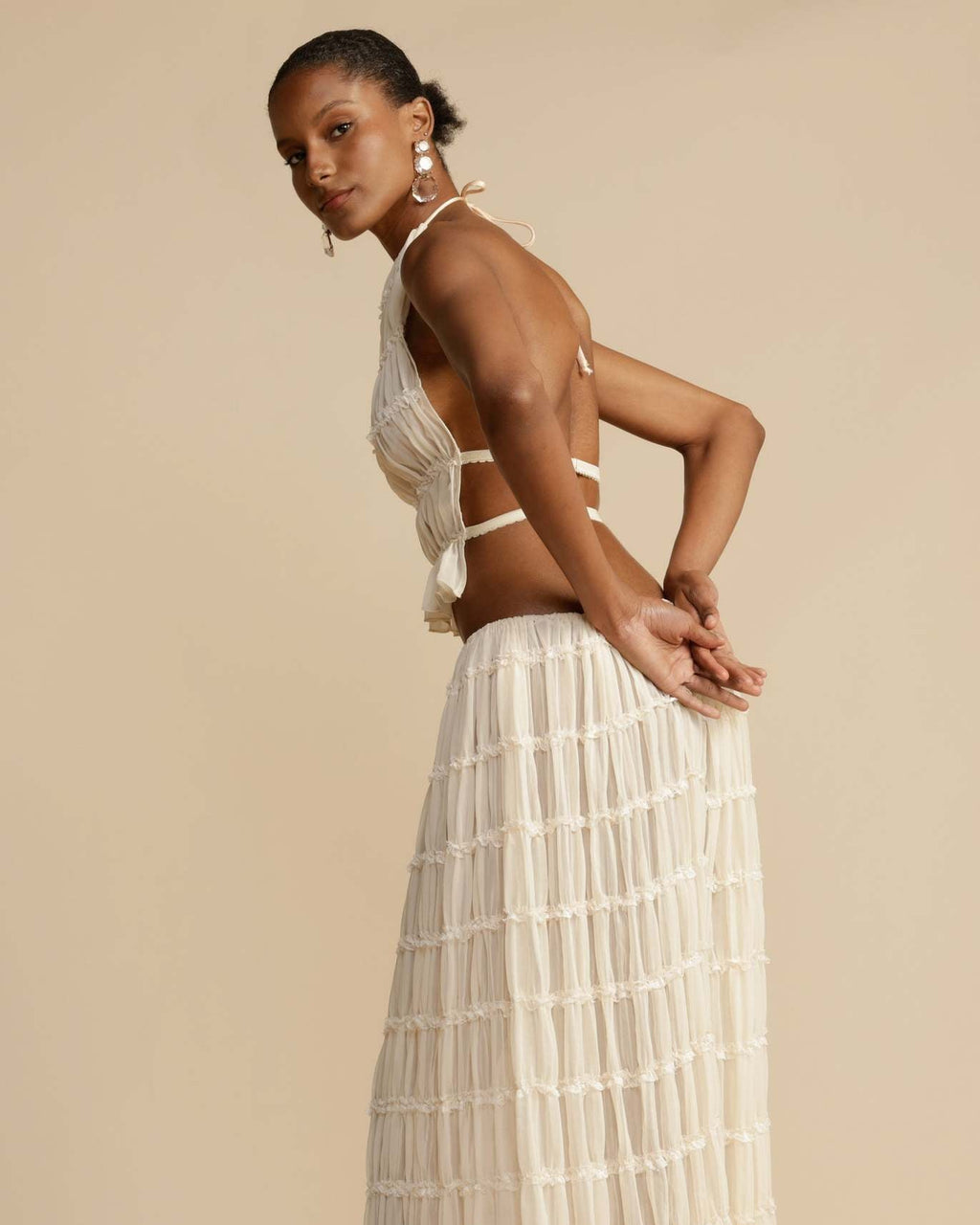 Sæt Elena | Haltertop + Nederdel – Let & Åndbar