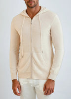 Philip – Cashmere Strik Zip Vest Crème Beige