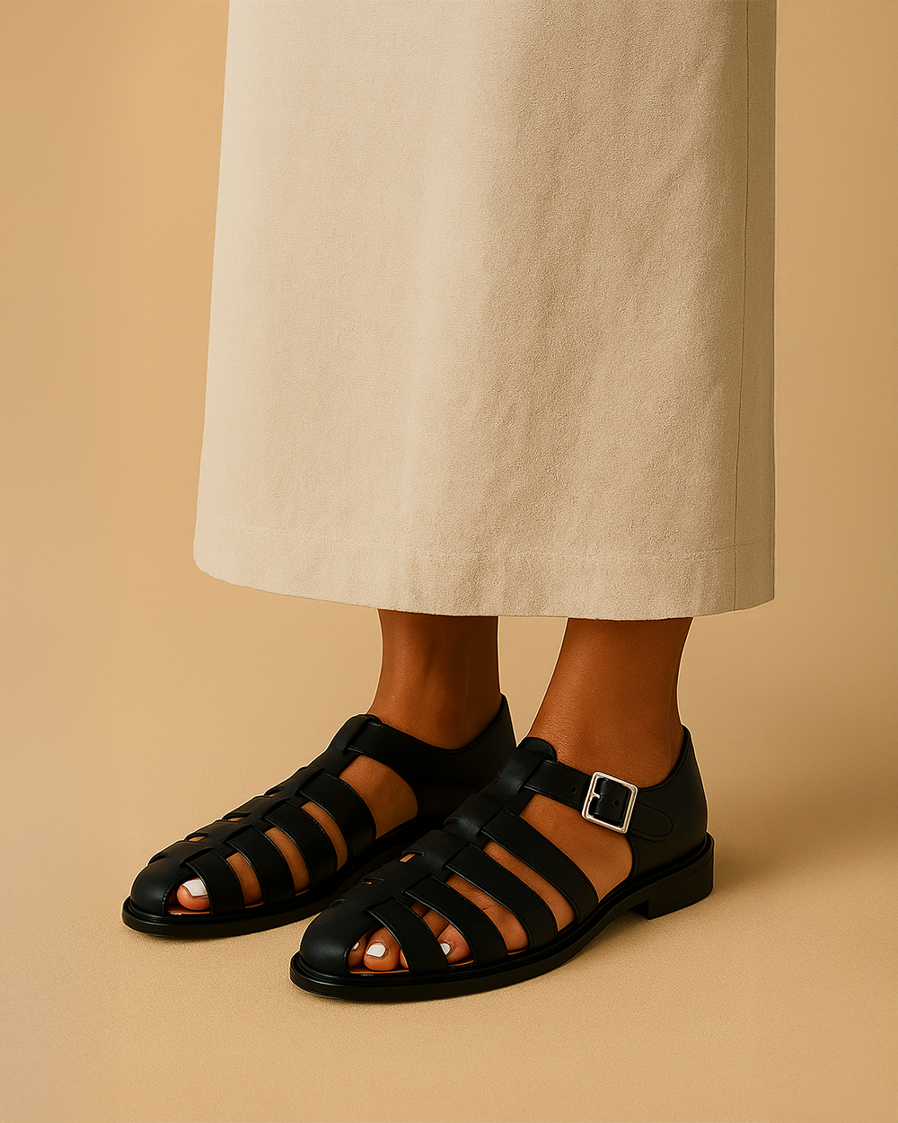 Renaud™ | Elegant lukket sandal med rem og spænde