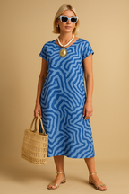 Agnes | Sommerkjole med rund hals og smukt print