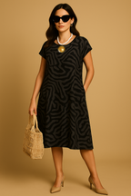 Agnes | Sommerkjole med rund hals og smukt print