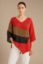 Anna | Stilfuld V-hals Color Block Top