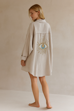 Selma | Blå Øje Skjorte i Bomuldsgaze