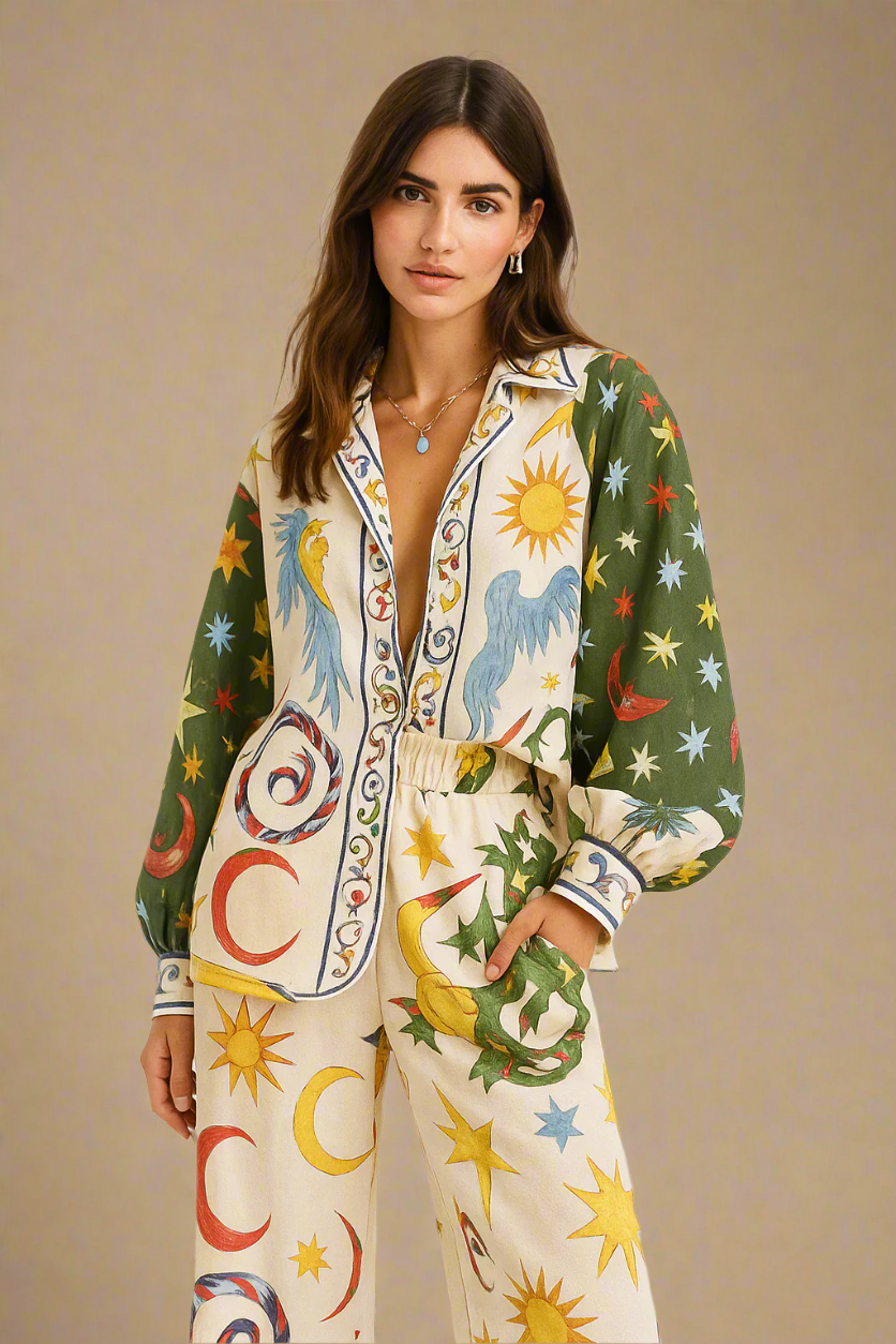 Sæt Maya | Komfortable Bukser + Løs Skjorte