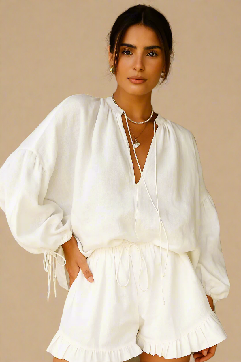 Sæt Clara| Let Sommertøj – Top + Nederdel