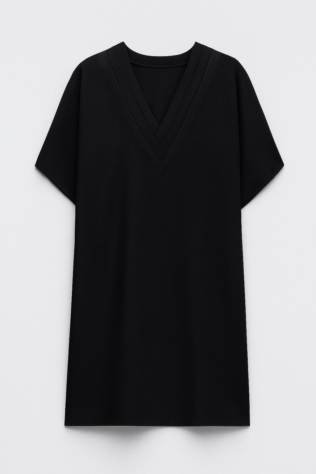 Anine Kjole | Kort kjole med struktureret V-udskæring