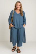 Sæt Elina | Ensfarvede & komfortable bukser + matchende top