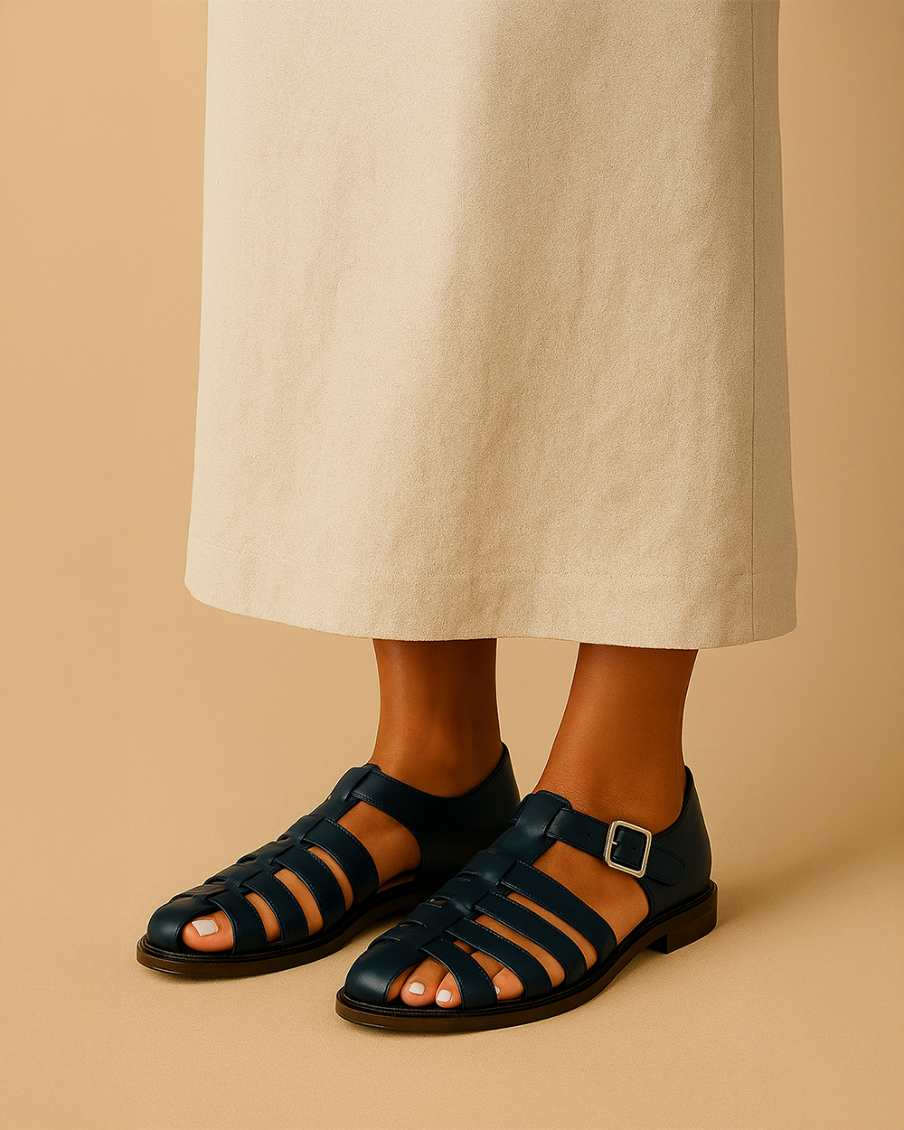 Renaud™ | Elegant lukket sandal med rem og spænde