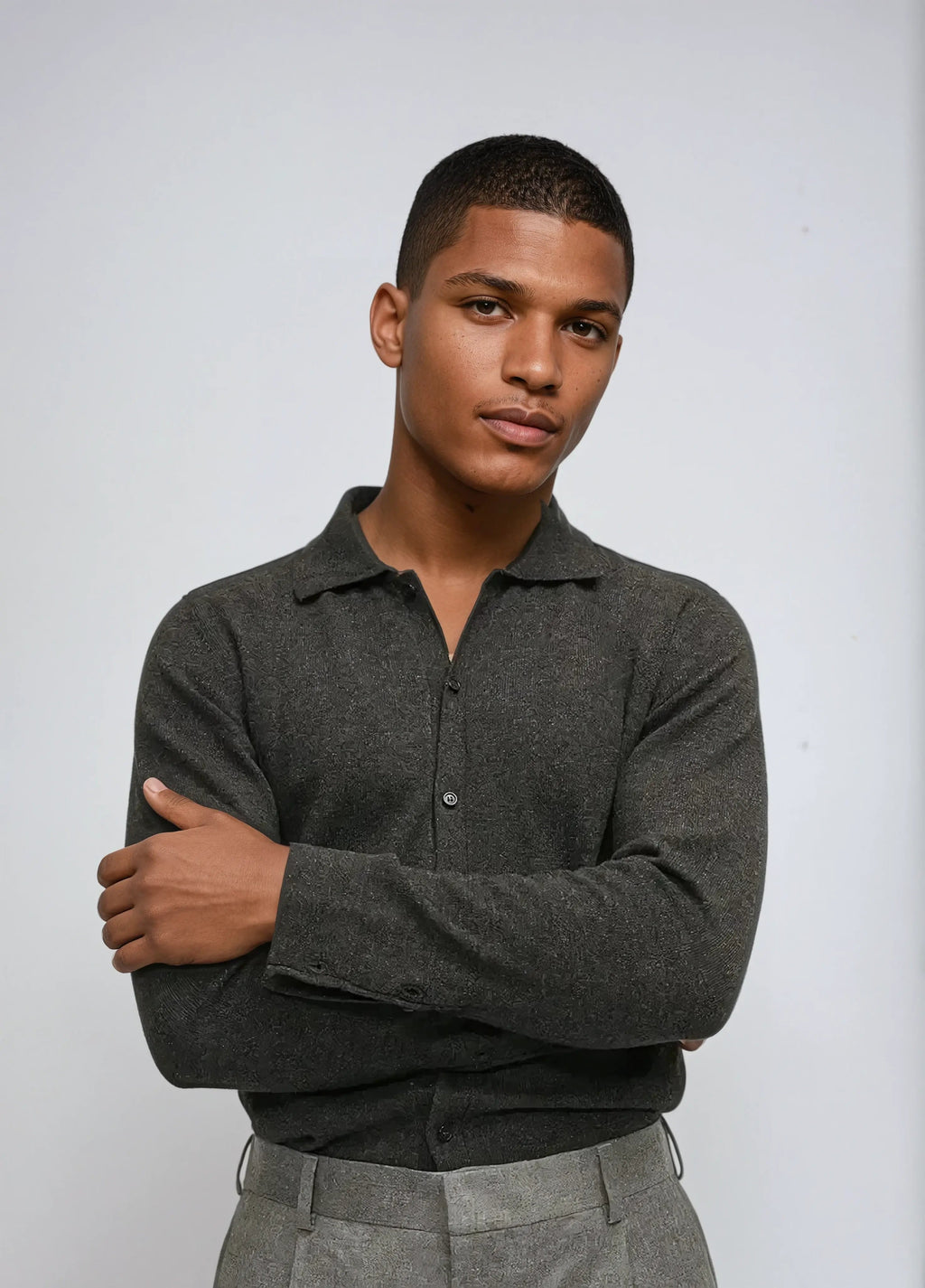 Anders – Cashwool Skjorte Mørkegrå