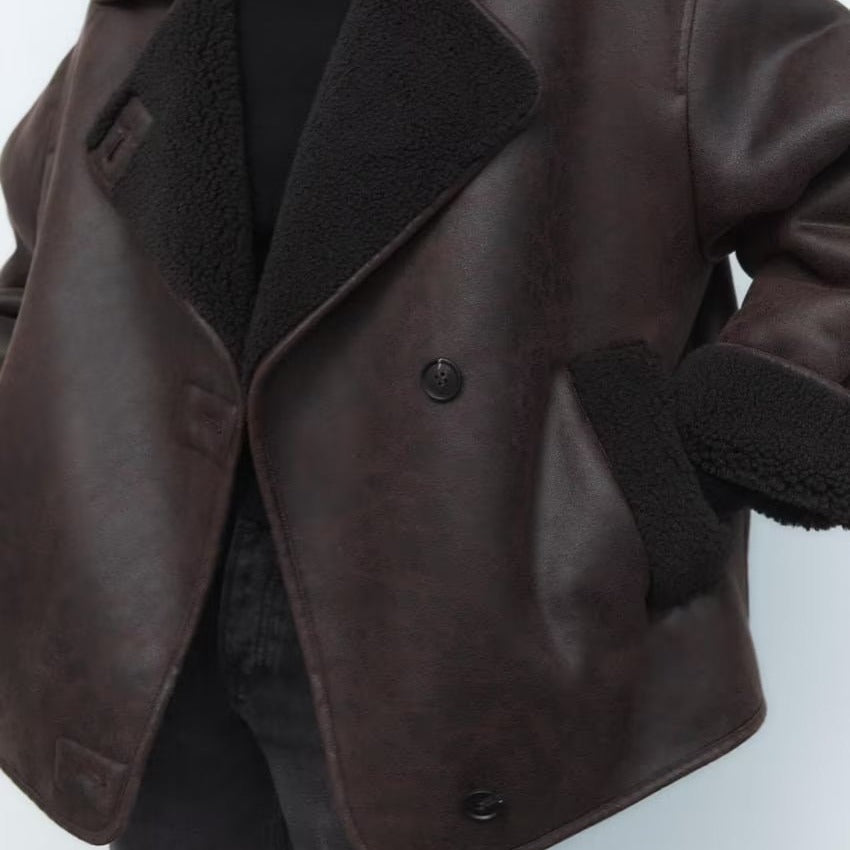 Sofie – Aviator Jakke i Kunstlæder