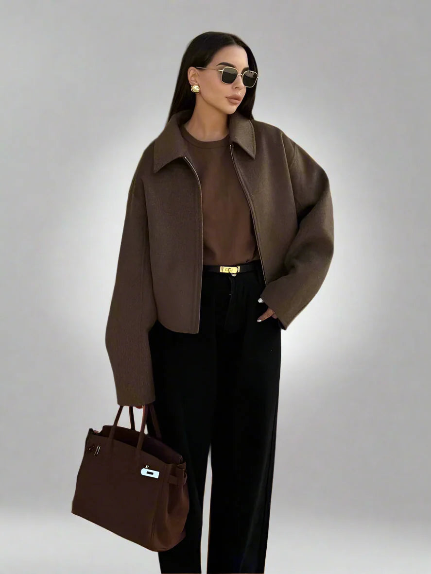 Kirsten | Elegant Brun Uldjakke