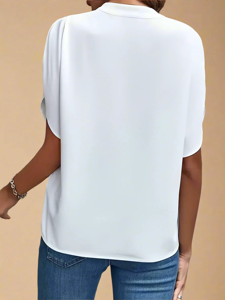 Elora Bluse | Elegant V-udskæring og løse ærmer