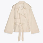 Kirsten | Kort Trenchcoat med Snøredetaljer