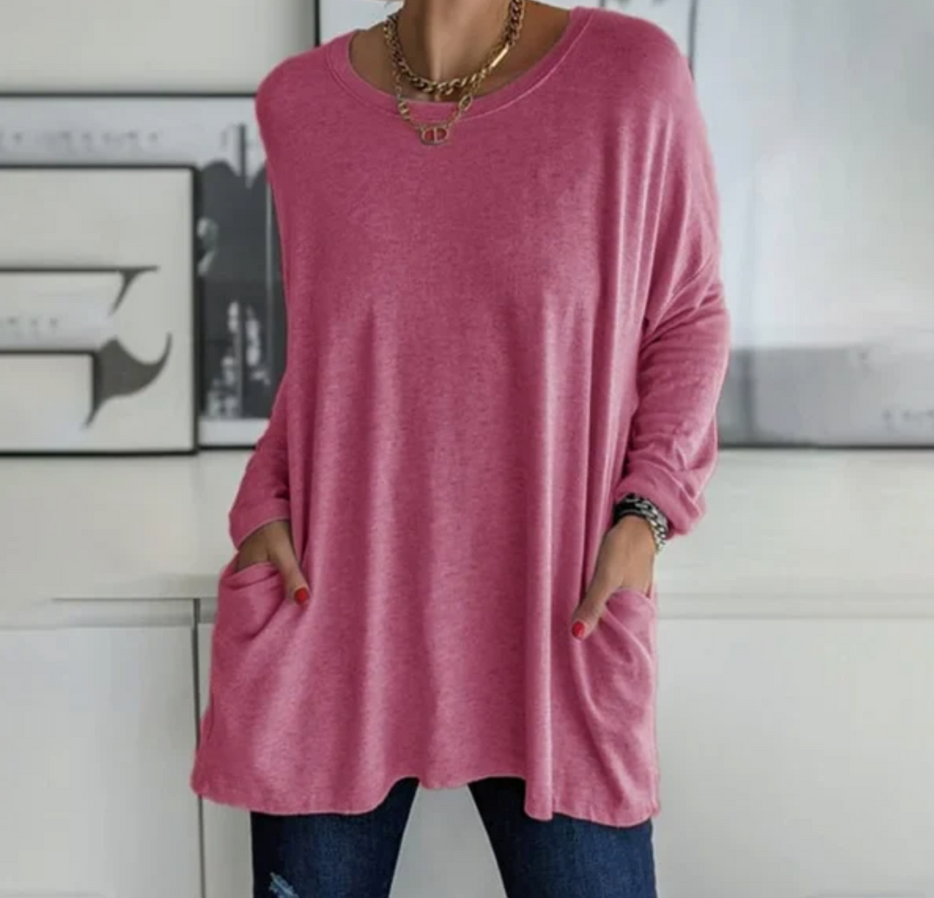 Ava™ | Casual Oversized Tunic Top med lommer
