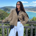 Karen | Komfort og Stil i Én Khaki Jakke