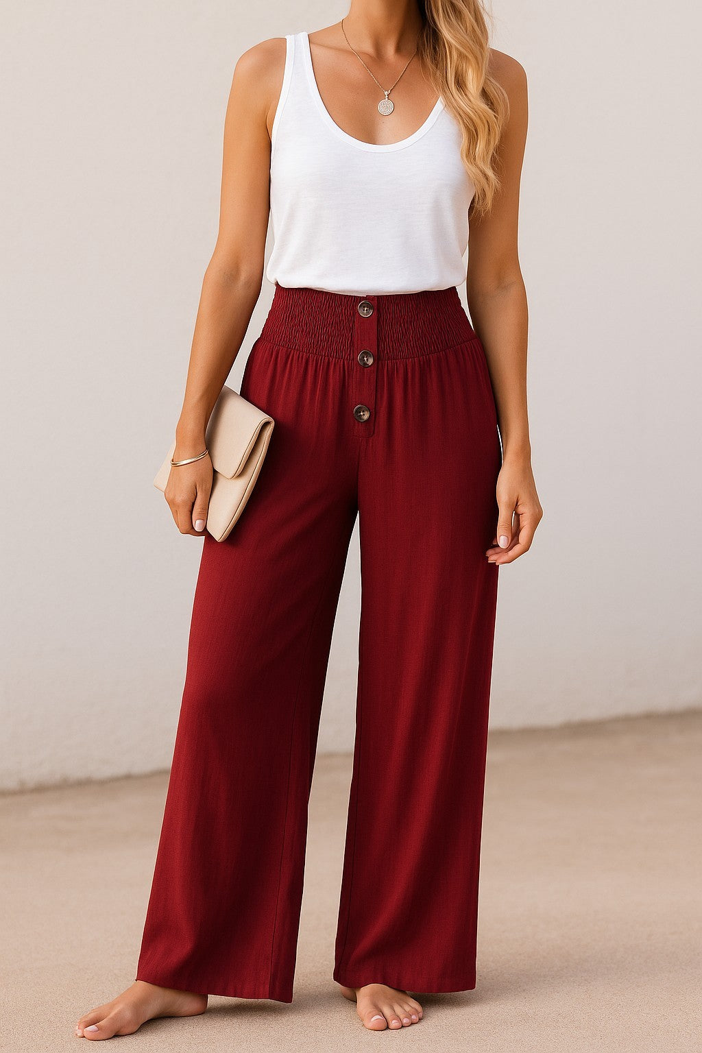 Laura | Linnedbukser med høj talje