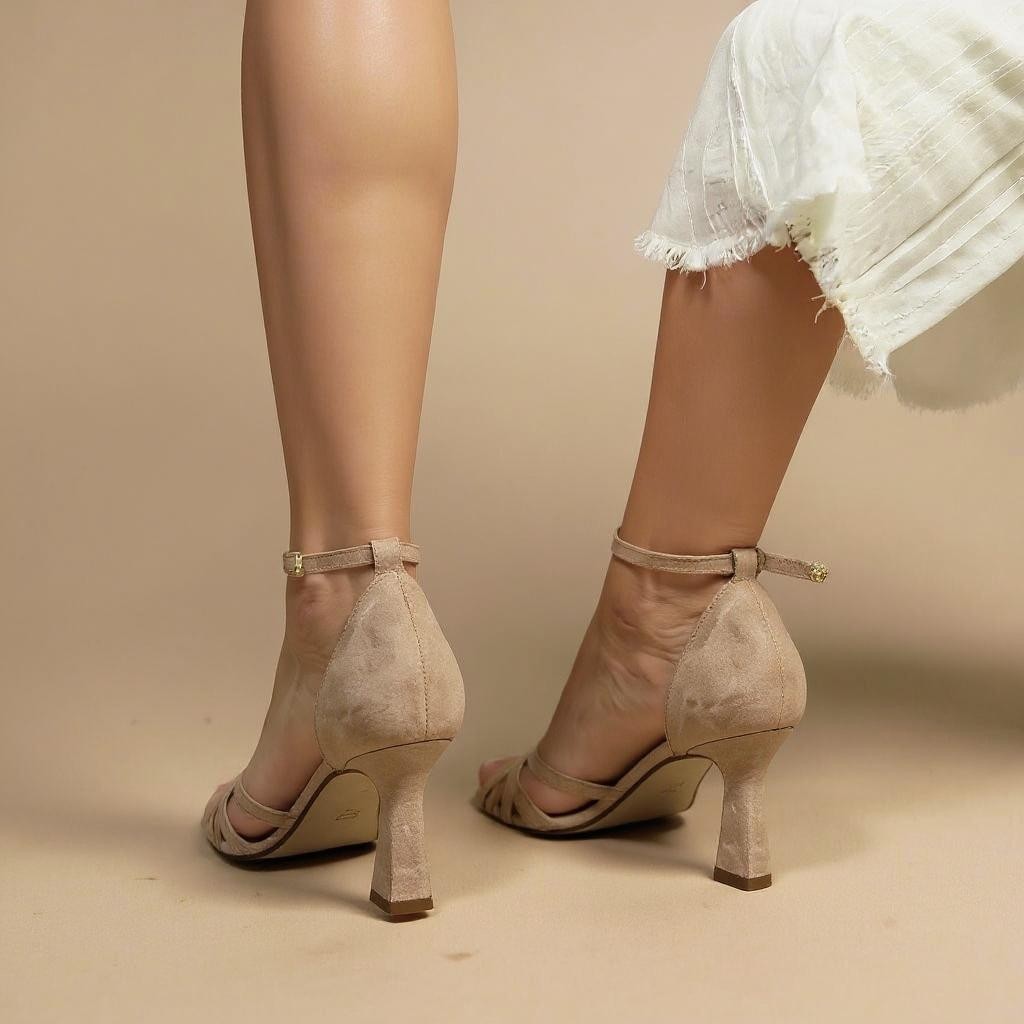 TELMA HØJE SANDALER | Flettet Design & Gyldne Detaljer