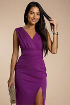 Mira Kjole | Elegant slå-om cocktailkjole med drapering