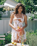 Karen | Let og romantisk chiffonkjole med blomsterprint