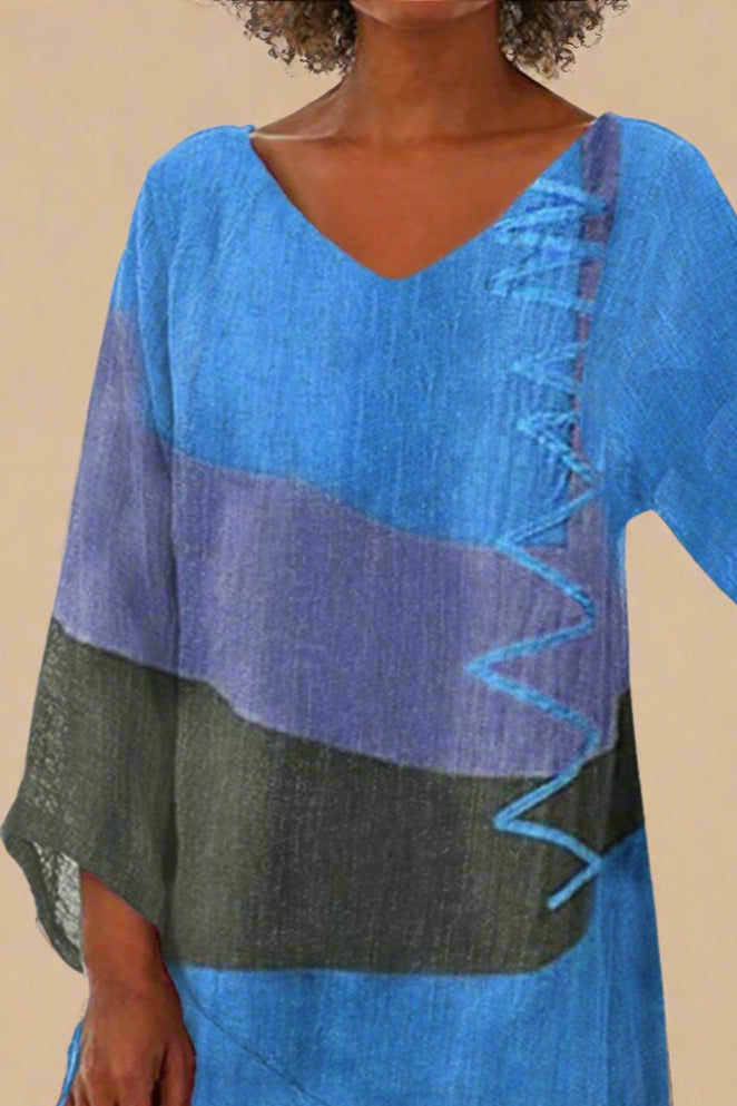 Anna | Stilfuld V-hals Color Block Top