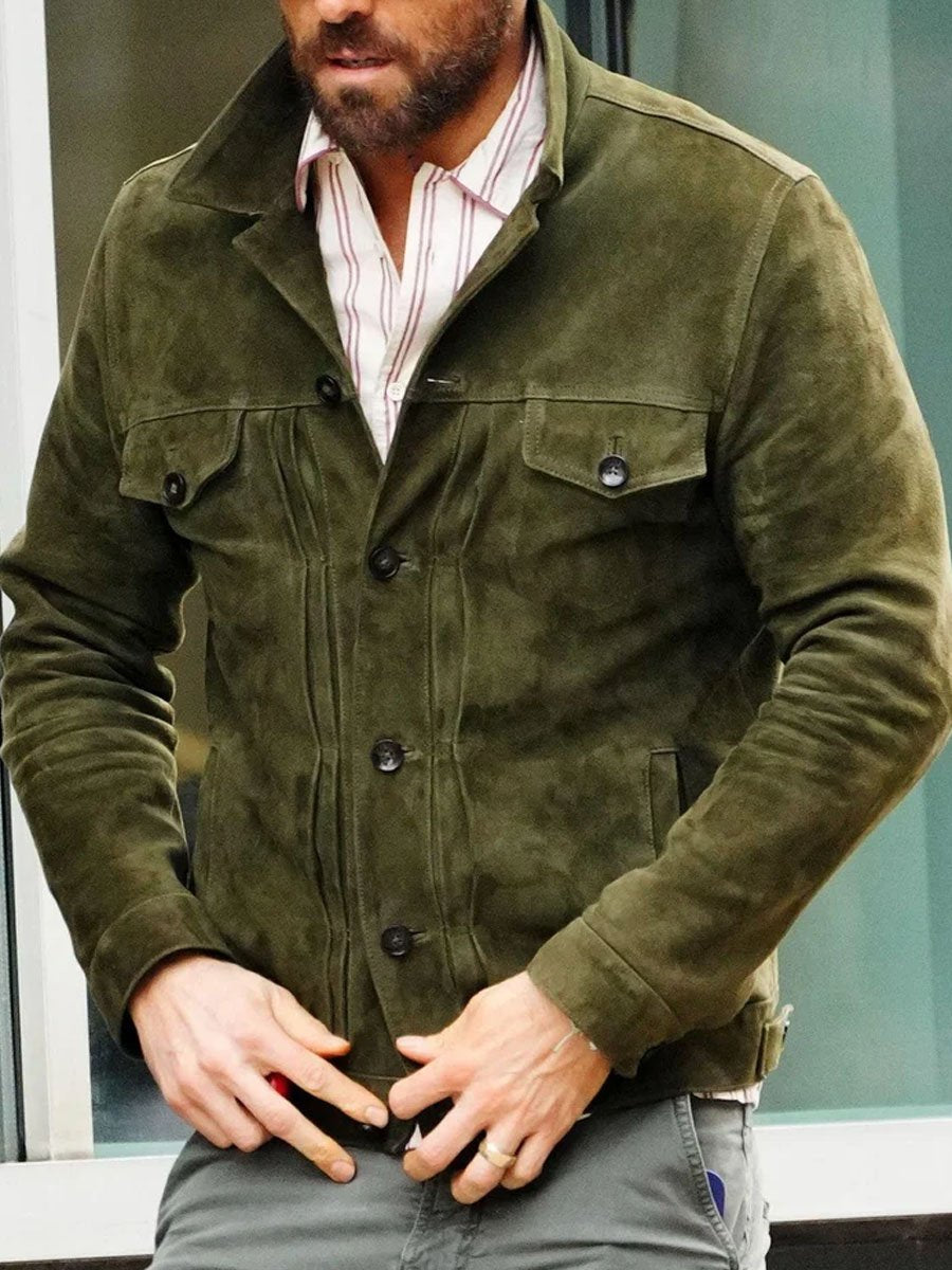 Storm - Herre semsket jakke med knappelukking foran