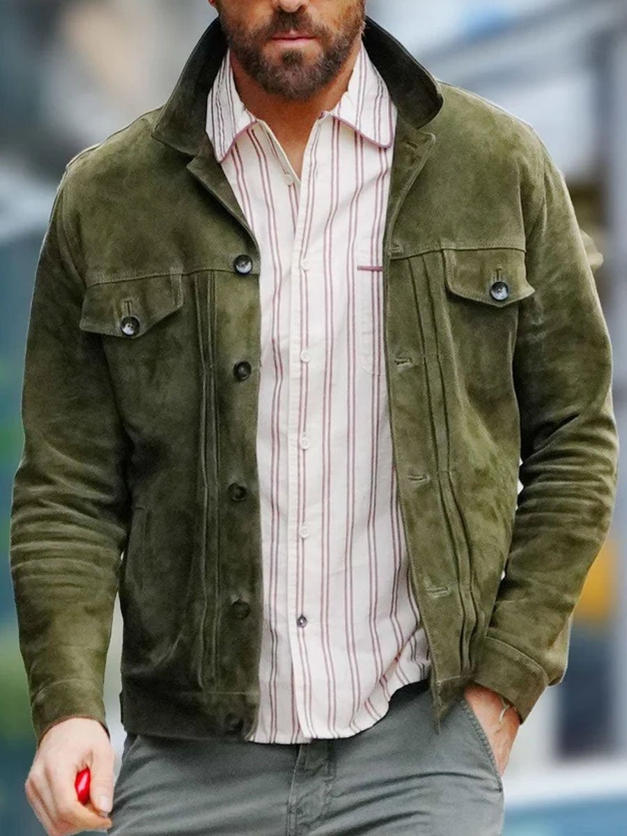 Storm - Herre semsket jakke med knappelukking foran