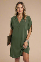 Anine Kjole | Kort kjole med struktureret V-udskæring