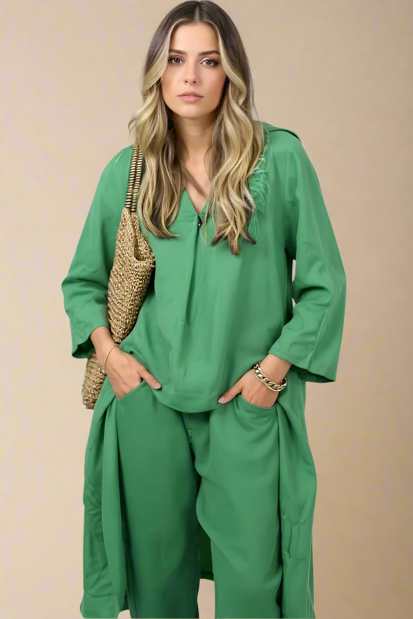 Sæt Elina | Ensfarvede & komfortable bukser + matchende top