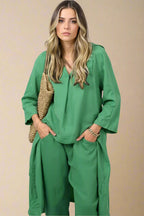 Sæt Elina | Ensfarvede & komfortable bukser + matchende top