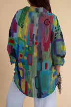 Anine | Bluse med geometrisk mønste