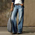 Lina | Højtaljet Denim med Brede Ben