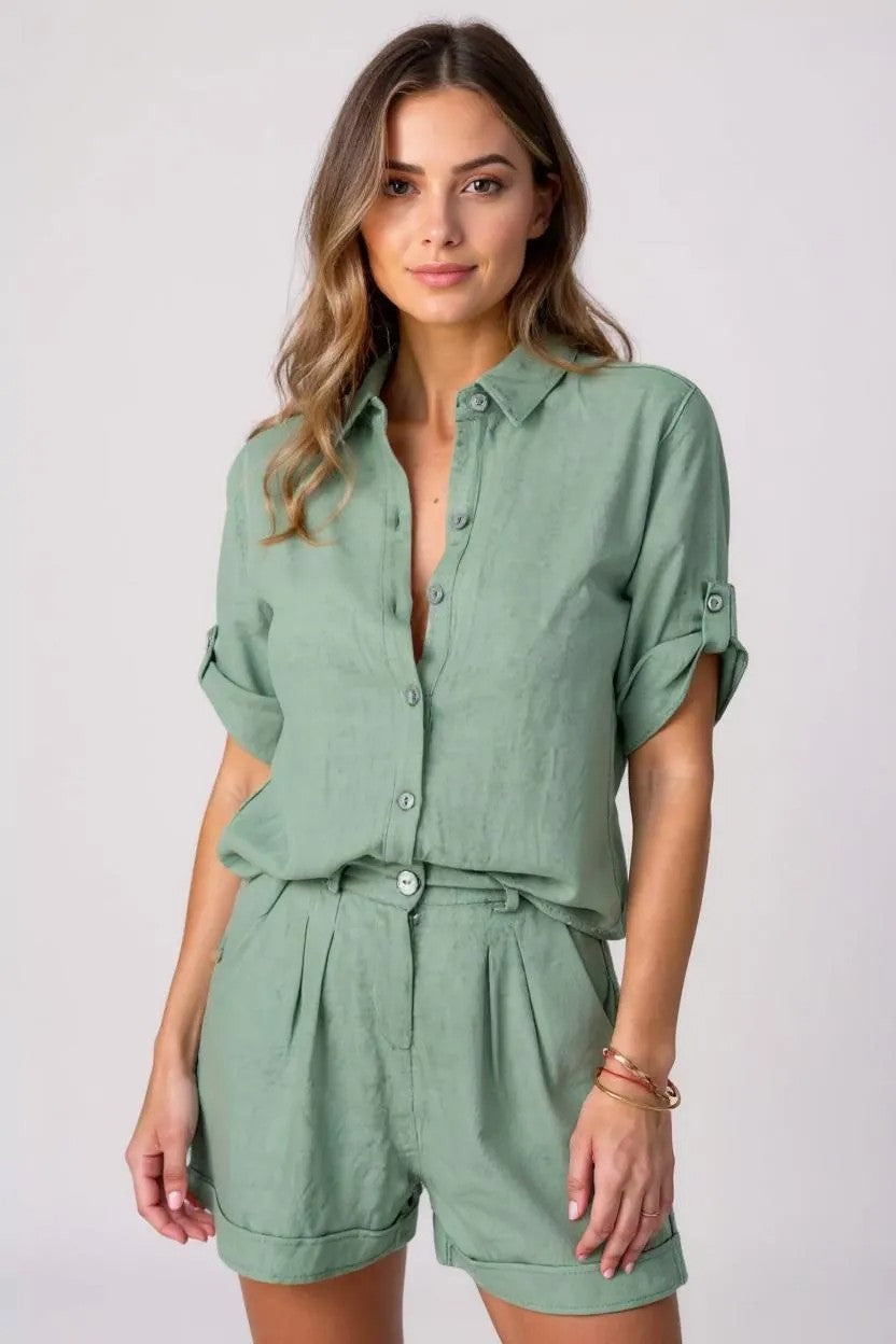 Sæt Lina | Luftige Linnedbukser + Matchende Skjorte