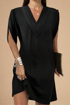 Anine Kjole | Kort kjole med struktureret V-udskæring