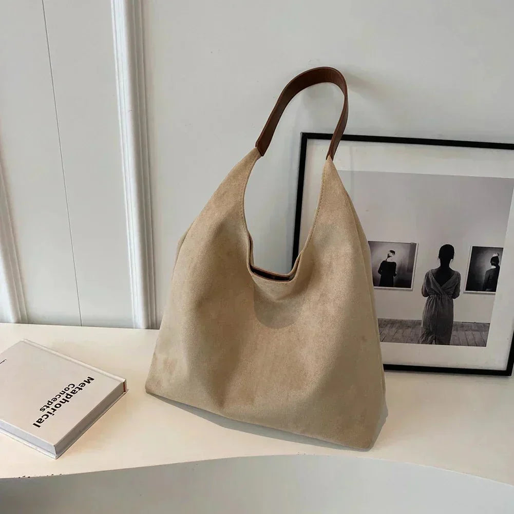 Helga | Stilfuld Ruskind Tote Taske